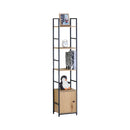 CARLA HOME 5 Tier Bookshelf with Cabinet - Brown - Storage Cabinet - Rustic - Steel