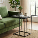 CARLA HOME C - Shape Side Table - Black Metal End Table - Classic - 2 - tier Side Table