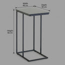 CARLA HOME C - Shape Side Table - Black Metal End Table - Classic - 2 - tier Side Table