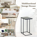 CARLA HOME C - Shape Side Table - Black Metal End Table - Classic - 2 - tier Side Table