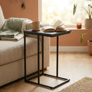 CARLA HOME C - Shape Side Table - Black Metal End Table - Classic - 2 - tier Side Table