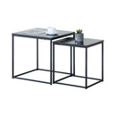 CARLA HOME Nesting Side Table Set of 2 - Black Steel Frame - Classic - Tables Living Room