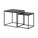 CARLA HOME Nesting Side Table Set of 2 - Black Steel Frame - Classic - Tables Living Room