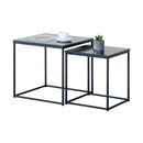 CARLA HOME Nesting Side Table Set of 2 - Black Steel Frame - Classic - Tables Living Room