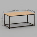 CARLA HOME Modern Rustic Coffee Table - Wood Top Metal Frame - Brown - Steel - Modern Coffee Table