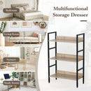 CARLA HOME 3 Tier Bookshelf - Wood Metal Display Shelf - Brown - Rustic - Steel - Living Room Office