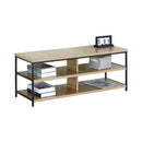 CARLA HOME Tv Stand 3 Tier Open Shelf Entertainment Console - Brown - Rustic - Steel