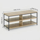 CARLA HOME Tv Stand 3 Tier Open Shelf Entertainment Console - Brown - Rustic - Steel