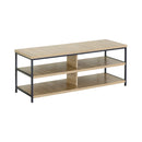 CARLA HOME Tv Stand 3 Tier Open Shelf Entertainment Console - Brown - Rustic - Steel