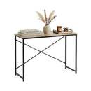 CARLA HOME Office Desk Computer Table - Metal Frame - Oak - 100cm - Brown - Rustic