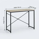 CARLA HOME Office Desk Computer Table - Metal Frame - Oak - 100cm - Brown - Rustic