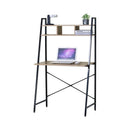 CARLA HOME Ladder Desk with Shelves - Steel Frame - Oak - 84cm - Brown - Study Desk