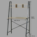 CARLA HOME Ladder Desk with Shelves - Steel Frame - Oak - 84cm - Brown - Study Desk