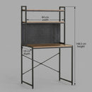 CARLA HOME Computer Desk with Hutch Shelves and Pegboard - Brown - Rustic - Steel