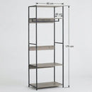 CARLA HOME Freestanding Clothes Rack with Shelves - Grey - 175 cm - Clothing Rack