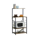 CARLA HOME 4 Tier Bakers Rack Microwave Stand - Oak Finish - Brown - Kitchen Rack