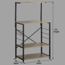 CARLA HOME 4 Tier Bakers Rack Microwave Stand - Oak Finish - Brown - Kitchen Rack