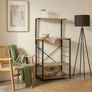 CARLA HOME 4 Tier Bakers Rack Microwave Stand - Oak Finish - Brown - Kitchen Rack