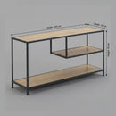 CARLA HOME Industrial Console Table - 3 Shelf Open Storage - Brown - Commodity Shelf