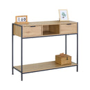 CARLA HOME Console Table with 2 Drawers - Open Shelf - Brown - Console Cabinet - Rustic
