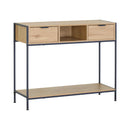 CARLA HOME Console Table with 2 Drawers - Open Shelf - Brown - Console Cabinet - Rustic