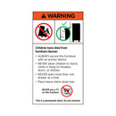 CARLA HOME 3 Drawer Tallboy Storage Cabinet - Brown - Rustic - Steel - Chest Drawers Tallboy