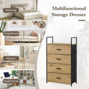CARLA HOME 4 Drawer Tallboy Large Storage Cabinet - Brown - Rustic - Steel - Chest Drawers Tallboy