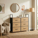 CARLA HOME 6 Drawer Tallboy Large Storage Cabinet - Brown - Rustic - Steel - Chest Drawers Tallboy