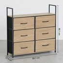 CARLA HOME 6 Drawer Tallboy Large Storage Cabinet - Brown - Rustic - Steel - Chest Drawers Tallboy