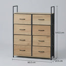 CARLA HOME 8 Drawer Tallboy Large Storage Cabinet - Brown - Rustic - Steel - Chest Drawers Tallboy