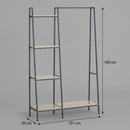CARLA HOME Freestanding Garment Rack with Shelves - 4 Tier - Brown - Garment Rail