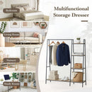 CARLA HOME Freestanding Garment Rack with Shelves - 4 Tier - Brown - Garment Rail