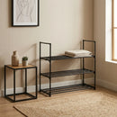 CARLA HOME 3 Tier Metal Shoe Rack - Steel Storage Organiser - Black - Basic - Small Shoe Rack