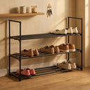 CARLA HOME 3 Tier Metal Shoe Rack - Free Standing Organiser - Black - Basic - Steel