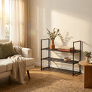 CARLA HOME 3 Tier Metal Shoe Rack - Free Standing Organiser - Black - Basic - Steel