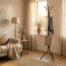 CARLA HOME Metal Coat Rack Stand - 12 Hook Clothes Hanger - Black - Garment Rack