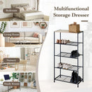 CARLA HOME 5 Tier Shoe Rack - Metal Mesh Organiser - Rustic Brown - Steel - Metal Mesh Shelves