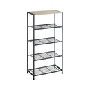 CARLA HOME 5 Tier Shoe Rack - Metal Mesh Organiser - Rustic Brown - Steel - Metal Mesh Shelves