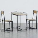 CARLA HOME 3 - Piece Dining Table Set - Square Table 2 Chairs - Brown - Dinning Table