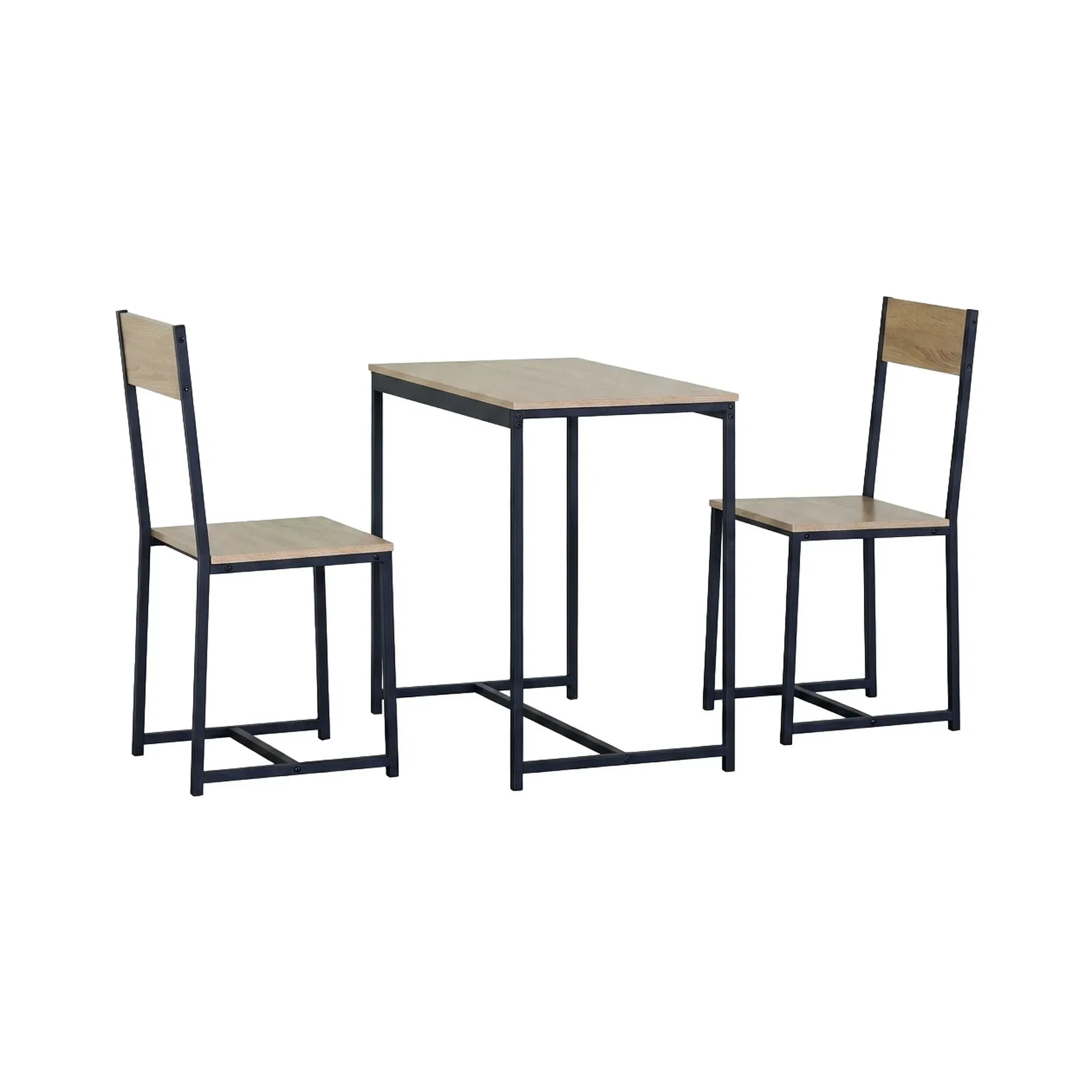 CARLA HOME 3 - Piece Dining Table Set - Square Table 2 Chairs - Brown - Dinning Table