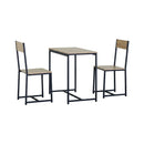 CARLA HOME 3 - Piece Dining Table Set - Square Table 2 Chairs - Brown - Dinning Table