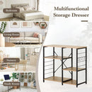 CARLA HOME Kitchen Baker's Rack 4 Tier - Metal Shelf with Hooks - Brown - Kitchen Rack
