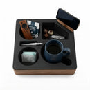 CARLA HOME Couch Cup Holder Tray, Wood Sofa Caddy, Antislip, Living Room