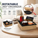 CARLA HOME Couch Cup Holder Tray, Wood Sofa Caddy, Antislip, Living Room