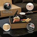 CARLA HOME Couch Cup Holder Tray, Wood Sofa Caddy, Antislip, Living Room