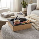 CARLA HOME Couch Cup Holder Tray, Wood Sofa Caddy, Antislip, Living Room