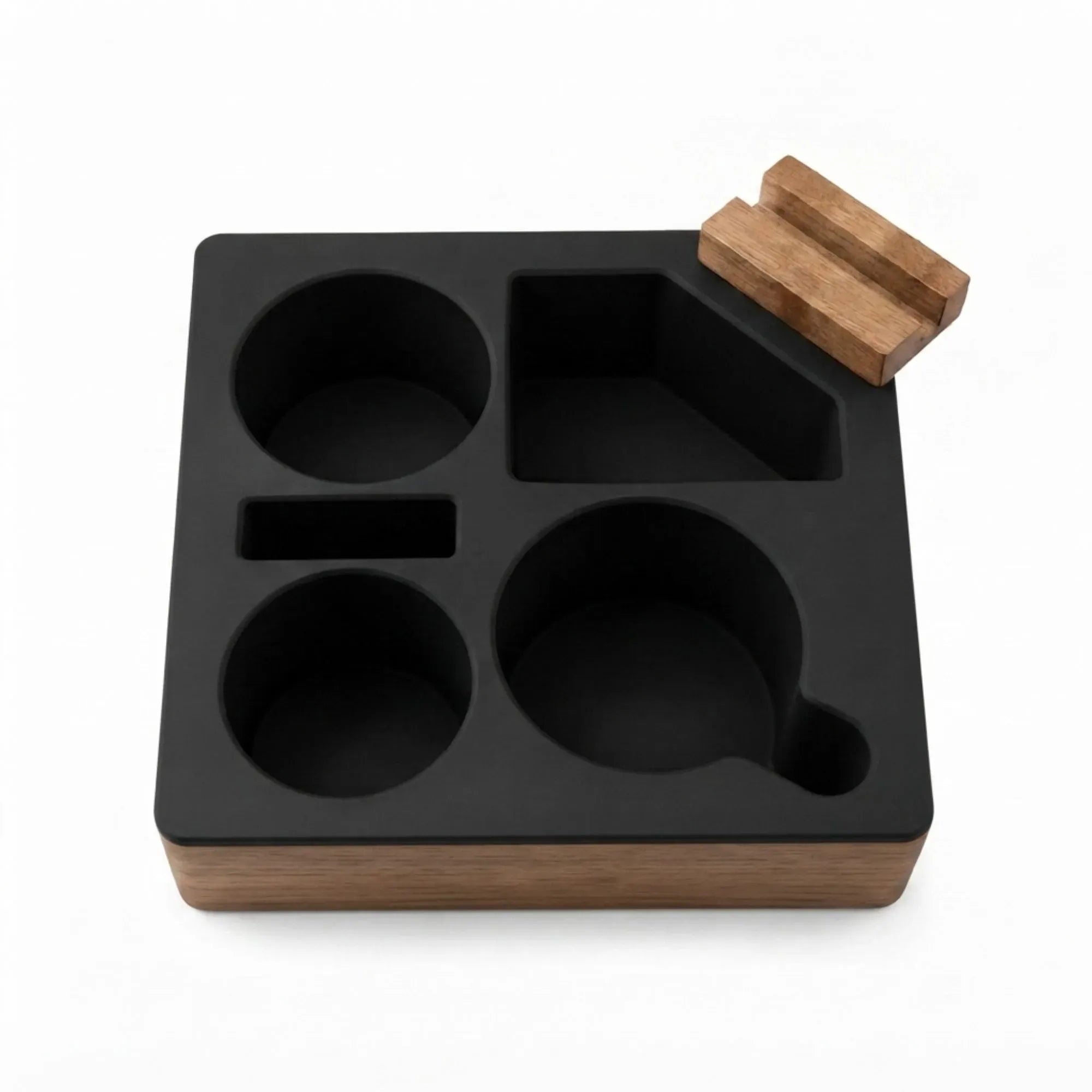 CARLA HOME Couch Cup Holder Tray, Wood Sofa Caddy, Antislip, Living Room