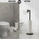 CARLA HOME Toilet Paper Holder Stand with Storage - Black - METAL - Bathroom Accessories Toilet Paper Holders