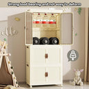 CARLA HOME 3 - Tier Foldable Wardrobe Cabinet - White - Plastic - Clothe Storage