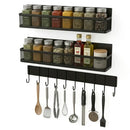 CARLA HOME 3 Pack Magnetic Spice Rack for Fridge Kitchen with Hook Bar
